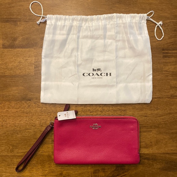 Coach Double Zip Wristlet Wallet - Picture 1 of 8